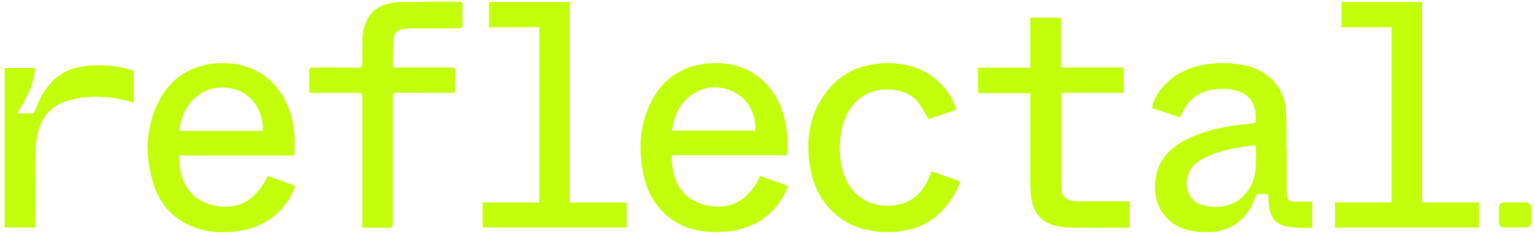 Reflectal primary logo, lime on navy